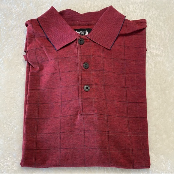 Vintage Ashworth Red Collar Golf Polo Shirt in size L large - Picture 2 of 14